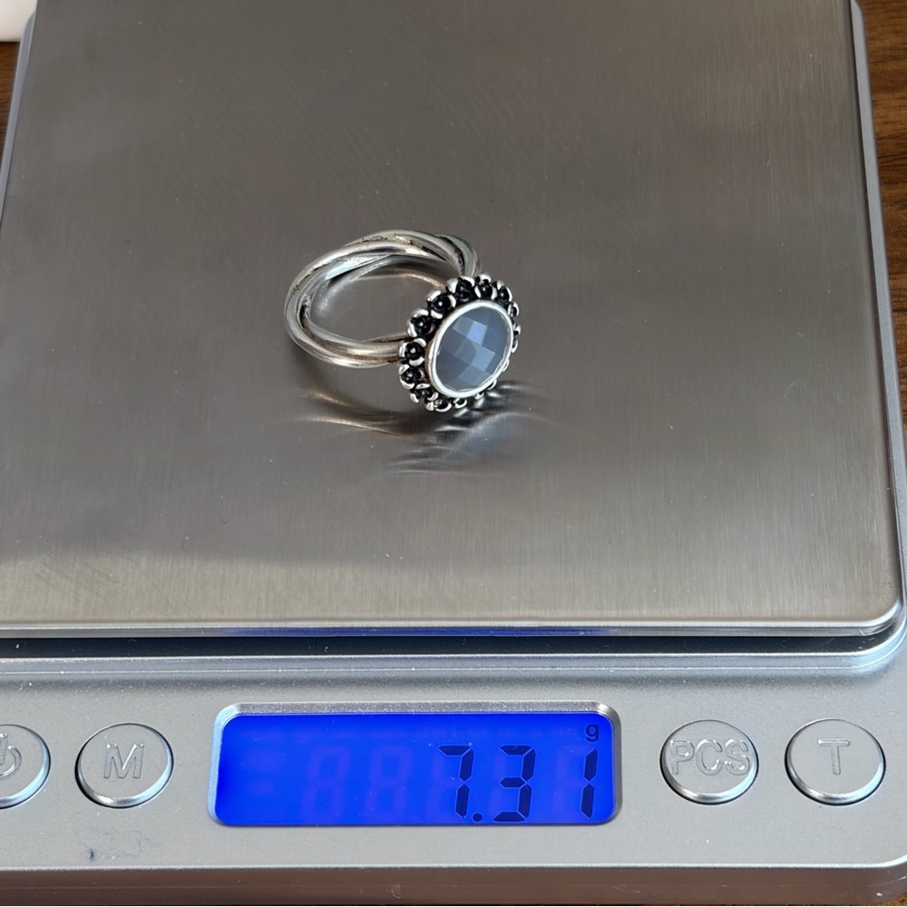 Pandora Wanda’s Garden II Floral Elegance Grey Moonstone 925 Ring Size 6.75 or 7 - Picture 11 of 11